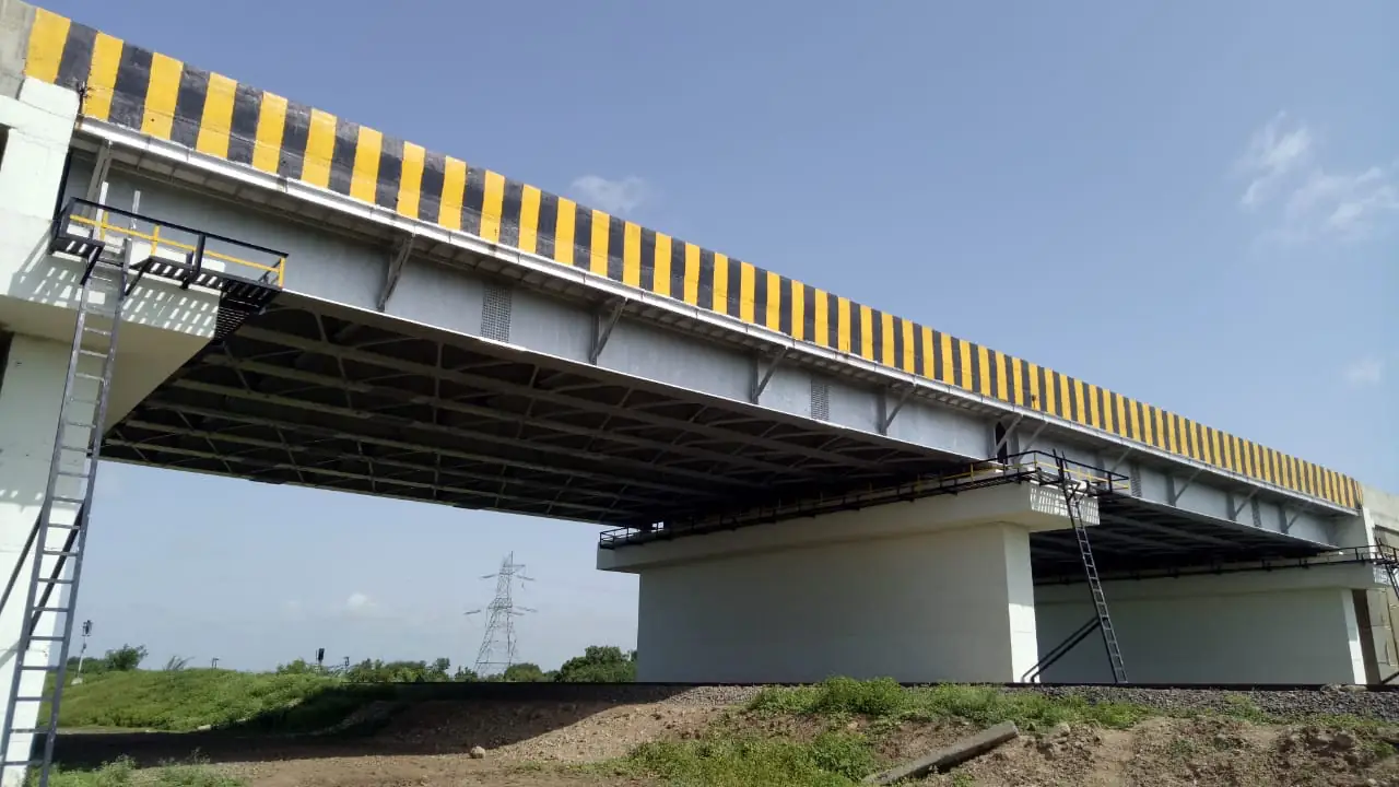 Completed steel-girder Road Over Bridge